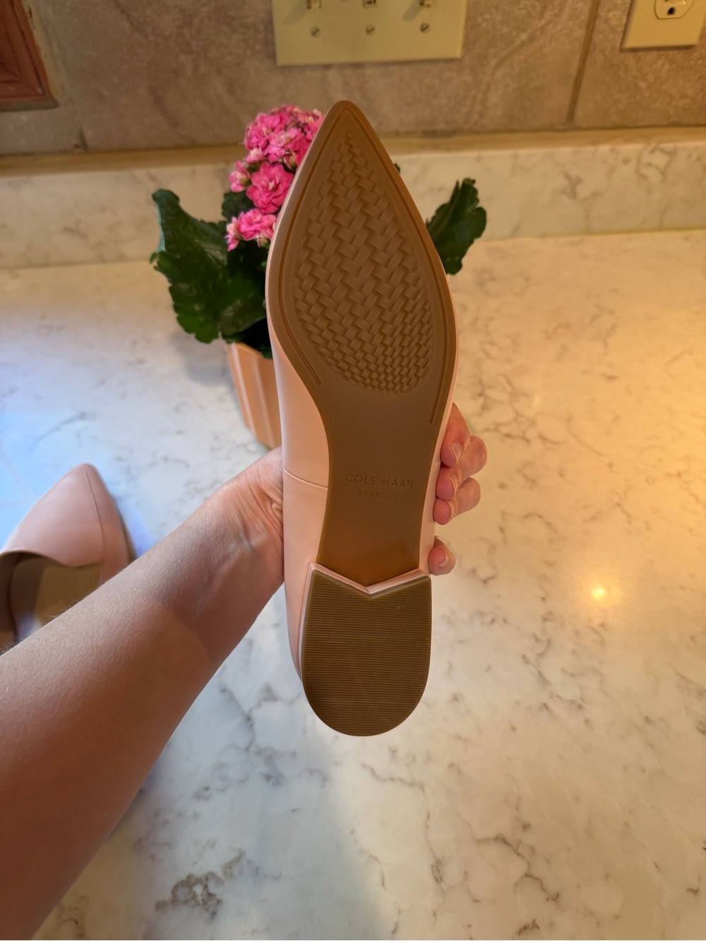 NIB Cole Haan Women's Blush Pink Leather Low Heel Loafers - Picture 7 of 14